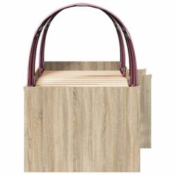 Berkfield Home Bed with Tunnel 3 pcs Sonoma Oak & Pink Engineered Wood in Brown - thumbnail 7