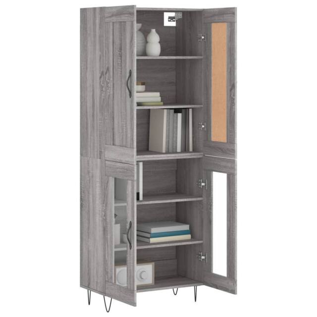 Berkfield Home Highboard Grey Sonoma 69.5x34x180 cm Engineered Wood - image 1