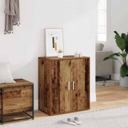 Berkfield Home Shoe Cabinet Old Wood 60x35x70 cm Engineered Wood in Brown - Size: 60 x 35 x 70 cm - thumbnail 2