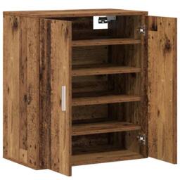 Berkfield Home Shoe Cabinet Old Wood 60x35x70 cm Engineered Wood in Brown - Size: 60 x 35 x 70 cm - thumbnail 8