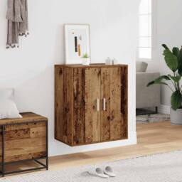 Berkfield Home Shoe Cabinet Old Wood 60x35x70 cm Engineered Wood in Brown - Size: 60 x 35 x 70 cm - thumbnail 1