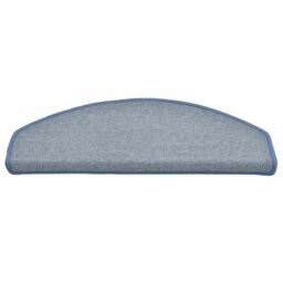Berkfield Home Carpet Stair Treads 15 pcs Light Grey & Blue 65x24x4 cm - Size: Medium - thumbnail 4