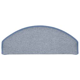 Berkfield Home Carpet Stair Treads 15 pcs Light Grey & Blue 65x24x4 cm - Size: Medium - thumbnail 5