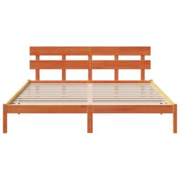 Berkfield Home Wax Brown Pine Bed Frame Wax Brown Solid Pine Wood 180 x 200 cm - thumbnail 6