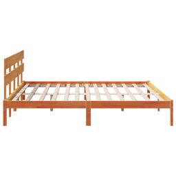 Berkfield Home Wax Brown Pine Bed Frame Wax Brown Solid Pine Wood 180 x 200 cm - thumbnail 7