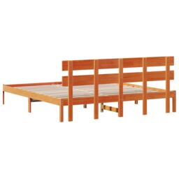 Berkfield Home Wax Brown Pine Bed Frame Wax Brown Solid Pine Wood 180 x 200 cm - thumbnail 8
