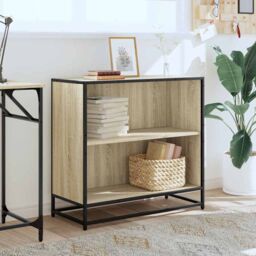 Berkfield Home Book Cabinet Sonoma Oak 80.5x35x76 cm Engineered Wood in Brown - thumbnail 3