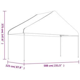 Berkfield Home Gazebo with Roof White 5.88x2.23x3.75 m Polyethylene - thumbnail 4