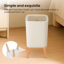 Kelvenix Square Bathroom Trash Can Garbage Can in White - Size: 0.6m2 - thumbnail 5