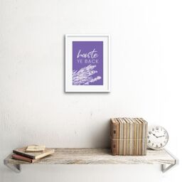 "Artery8 Wall Art Print Scotland Flower Quote Haste ye Back Framed in White - Size: W7"" x H9""" - thumbnail 2