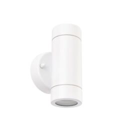 Netlighting Palin 2 Light Outdoor Up Down Wall Light Gloss White Glass IP44 GU10 - thumbnail 2