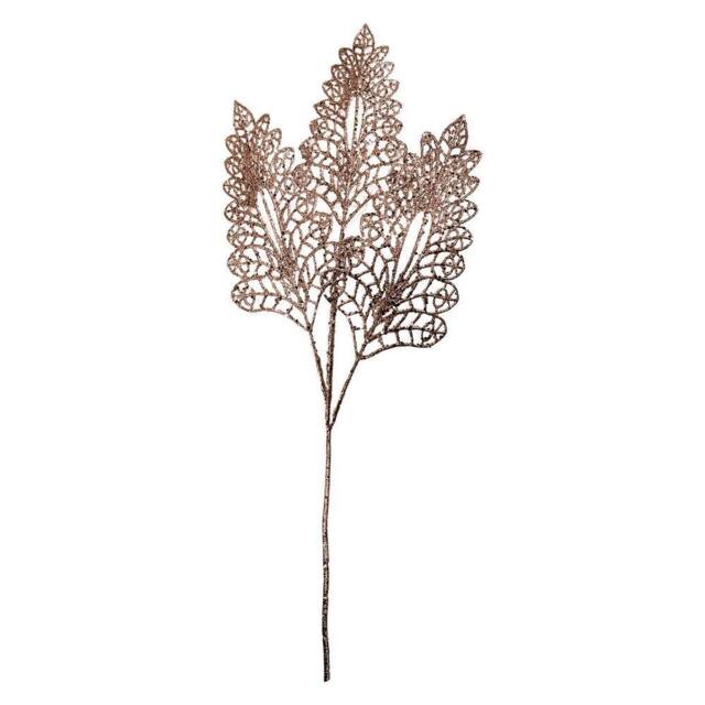 VFM e-Store Christmas Stem Leaves Berries Decoration 80cm x 37cm Rose Gold X 1 - Size: 80 cm x 37 cm - image 1