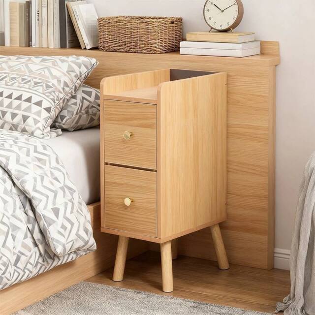 SPETLEK 2 Tiers Bamboo Bedside Table in Brown - Size: 0.6m2 - image 1