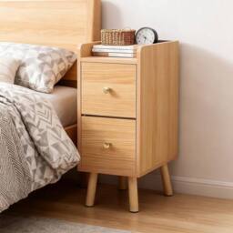 SPETLEK 2 Tiers Bamboo Bedside Table in Brown - Size: 0.6m2 - thumbnail 2