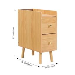 SPETLEK 2 Tiers Bamboo Bedside Table in Brown - Size: 0.6m2 - thumbnail 5