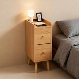SPETLEK 2 Tiers Bamboo Bedside Table in Brown - Size: 0.6m2 - thumbnail 3