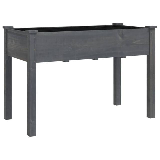 Berkfield Home Planter with Liner Grey 118x59x76 cm Solid Wood Fir - Size: 118 x 59 x 76 cm - image 1