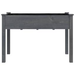 Berkfield Home Planter with Liner Grey 118x59x76 cm Solid Wood Fir - Size: 118 x 59 x 76 cm - thumbnail 4