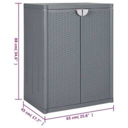 Berkfield Home Garden Storage Cabinet Grey 65x45x88 cm PP Rattan - Size: 65 x 45 x 88 cm - thumbnail 9