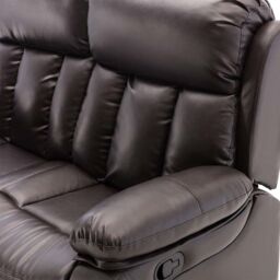 More4Homes Chester 2 Seater Manual High Back Bonded Leather Recliner Sofa in Brown - thumbnail 5