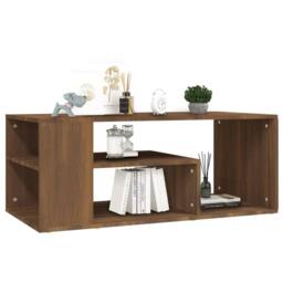 Berkfield Home Modern Coffee Table Brown Oak 100x50x40 cm Engineered Wood - Size: 100 x 50 x 40 cm - thumbnail 5