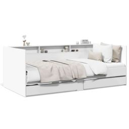 Berkfield Home Daybed with Drawers without Mattress White 75x190 cm Small Single - thumbnail 2