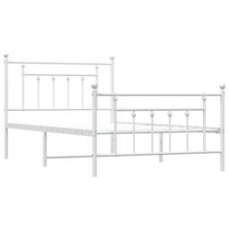 Berkfield Home Metal Bed Frame with Headboard & Footboard White 100x200 cm - thumbnail 1