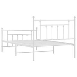 Berkfield Home Metal Bed Frame with Headboard & Footboard White 100x200 cm - thumbnail 8