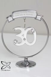 Personalised Memento Company Personalised Crystocraft 30th Celebration Ornament in Metallic Silver - thumbnail 4
