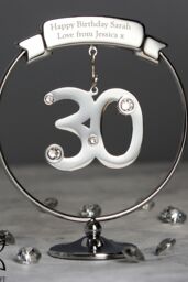Personalised Memento Company Personalised Crystocraft 30th Celebration Ornament in Metallic Silver - thumbnail 3