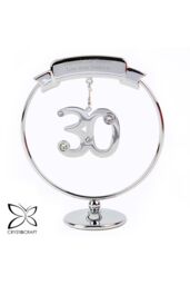 Personalised Memento Company Personalised Crystocraft 30th Celebration Ornament in Metallic Silver - thumbnail 1