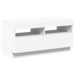Berkfield Home TV Cabinet with LED Lights White 80x35x40 cm - Size: 80 x 35 x 40 cm - thumbnail 7