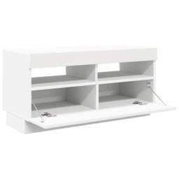 Berkfield Home TV Cabinet with LED Lights White 80x35x40 cm - Size: 80 x 35 x 40 cm - thumbnail 8