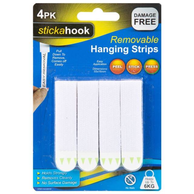 VFM e-Store Removable Picture Hanging Hooks, (Pack of 4) No Damage in White - image 1