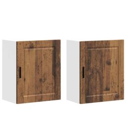 Berkfield Home Kitchen Wall Cabinets 2 pcs¬†Porto Old Wood Engineered Wood in Brown - thumbnail 2