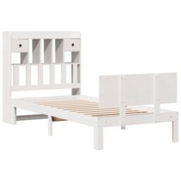 Berkfield Home Bookcase Bed without Mattress White 90x190cm Solid Wood Pine - Size: 90x190 cm - thumbnail 3