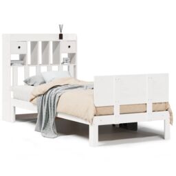 Berkfield Home Bookcase Bed without Mattress White 90x190cm Solid Wood Pine - Size: 90x190 cm - thumbnail 2