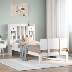 Berkfield Home Bookcase Bed without Mattress White 90x190cm Solid Wood Pine - Size: 90x190 cm - thumbnail 1