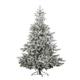 Samuel Alexander 7ft Snowy Grandis Fir Artificial Christmas Tree with Metal Stand in Green - thumbnail 1