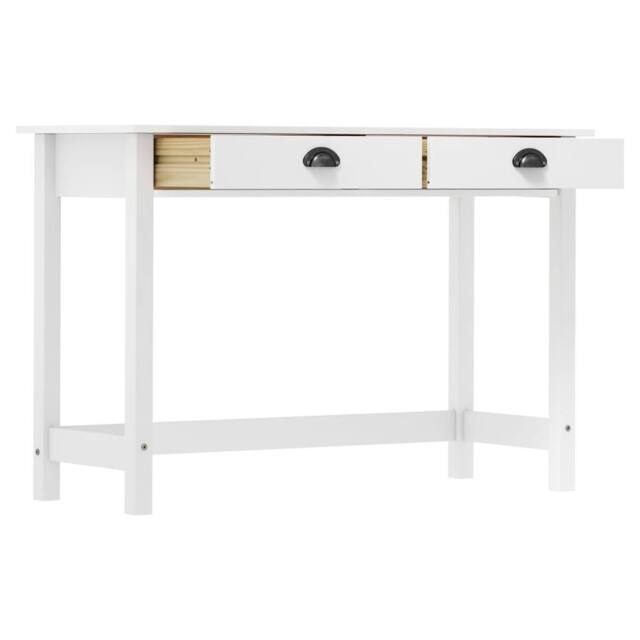 Berkfield Home Compact Console Table Hill with 2 Drawers 110x45x74 cm Solid Pine Wood in White - Size: 110 x 45 x 74 cm - image 1