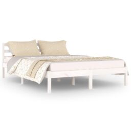 Berkfield Home Day Bed Solid Wood Pine 140x200 cm Double White - thumbnail 3