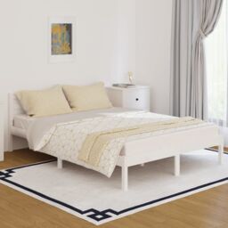 Berkfield Home Day Bed Solid Wood Pine 140x200 cm Double White - thumbnail 1