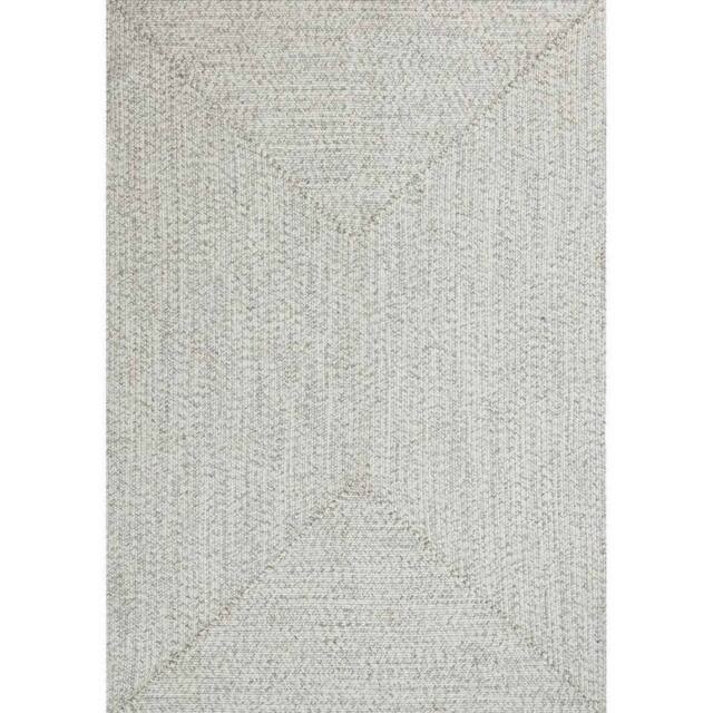 THE RUGS Indoor Outdoor Trenzado Rug Polypropylene Bordered Plain Design in White - Size: 80 cm x 150 cm - image 1