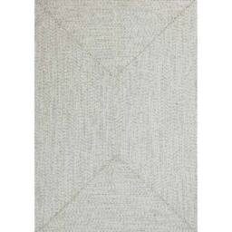 THE RUGS Indoor Outdoor Trenzado Rug Polypropylene Bordered Plain Design in White - Size: 80 cm x 150 cm - thumbnail 1