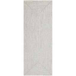 THE RUGS Indoor Outdoor Trenzado Rug Polypropylene Bordered Plain Design in White - Size: 80 cm x 150 cm - thumbnail 6