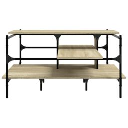 Berkfield Home Coffee Table Sonoma Oak 100x100x48.5 cm Engineered¬†Wood in Brown - thumbnail 5