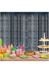 Netagon Shimmer Tinsel Curtain 2.5M x 1M Blacj in Black