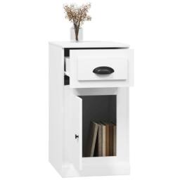 Berkfield Home Side Cabinet with Drawer White 40x50x75 cm Engineered Wood - Size: 40 x 50 x 75 cm - thumbnail 5