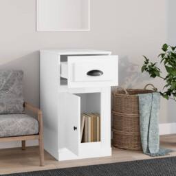Berkfield Home Side Cabinet with Drawer White 40x50x75 cm Engineered Wood - Size: 40 x 50 x 75 cm - thumbnail 3