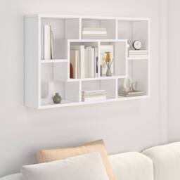 Berkfield Home Wall Shelf White 85x16x52.5 cm Engineered Wood - thumbnail 2